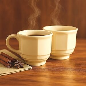 ☕ Pfaltzgraff Heritage Mugs – Classic Ivory Stoneware (Set of 2)